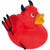 Branded Promotional DEVIL RUBBER DUCK in Red & Black Duck Plastic From Concept Incentives.