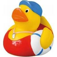 Branded Promotional SWIMMING COACH RUBBER DUCK in Yellow Duck Plastic From Concept Incentives.
