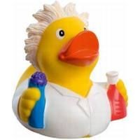 Branded Promotional CHEMIST RUBBER DUCK in Yellow & White Duck Plastic From Concept Incentives.