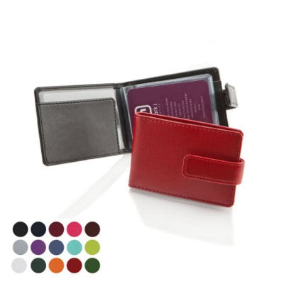Branded Promotional CREDIT CARD CASE WALLET with Strap Booklet of Clear Transparent Pockets Credit Card Holder From Concept Incentives.