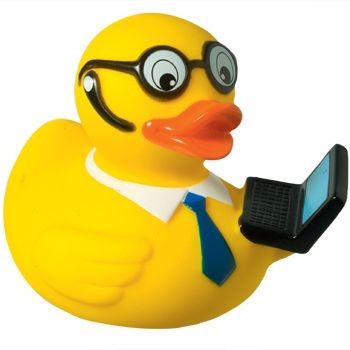 Branded Promotional LAPTOP BUSINESSMAN DUCK Duck Plastic From Concept Incentives.