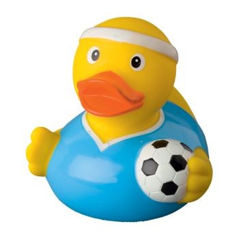 Branded Promotional FOOTBALLER DUCK Duck Plastic From Concept Incentives.