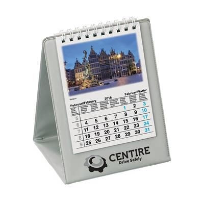 Branded Promotional EUROVISION DESK CALENDAR in Grey Calendar From Concept Incentives.