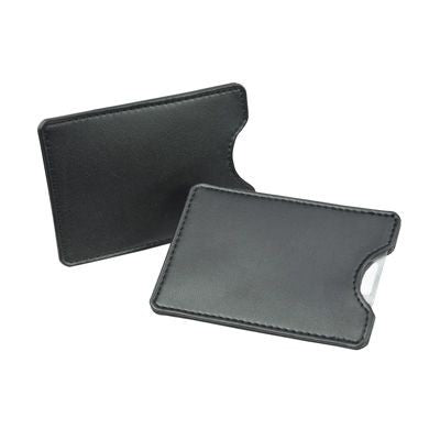 Branded Promotional CREDIT CARD SLIP CASE in Black Belluno PU Leather Credit Card Holder From Concept Incentives.