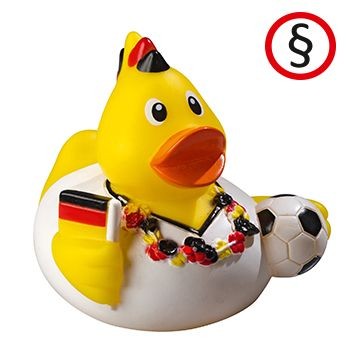 Branded Promotional FOOTBALL FAN DUCK Duck Plastic From Concept Incentives.