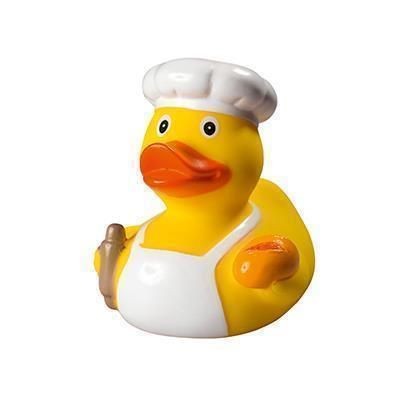 Branded Promotional BAKER RUBBER DUCK Duck Plastic From Concept Incentives.