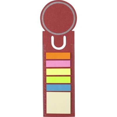 Branded Promotional CARD BOOKMARK & INDEX TAPE FLAG MARKER SET in Red Bookmark From Concept Incentives.