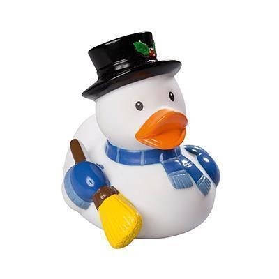 Branded Promotional SNOWMAN RUBBER DUCK Duck Plastic From Concept Incentives.