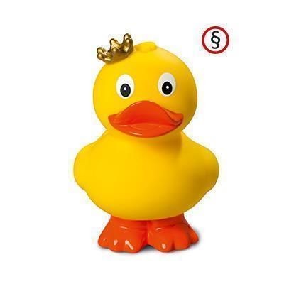 Branded Promotional CROWN STANDING RUBBER DUCK Duck Plastic From Concept Incentives.