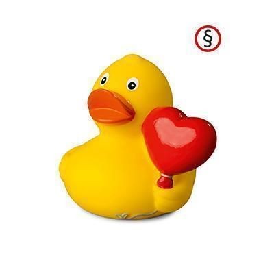 Branded Promotional HEART BALLOON RUBBER DUCK Duck Plastic From Concept Incentives.