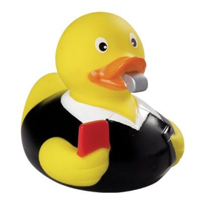 Branded Promotional REFEREE SQUEAKING RUBBER DUCK Duck Plastic From Concept Incentives.