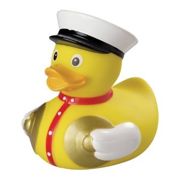 Branded Promotional CYMBAL SQUEAKING RUBBER DUCK Duck Plastic From Concept Incentives.