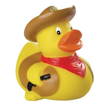 Branded Promotional COWBOY SQUEAKING RUBBER DUCK Duck Plastic From Concept Incentives.