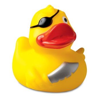 Branded Promotional PIRATE with Eye Patch Duck Duck Plastic From Concept Incentives.