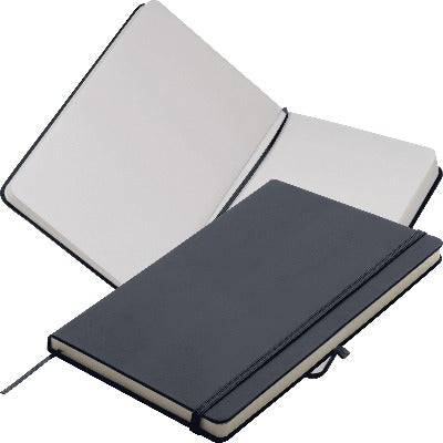 Branded Promotional KIEL A5 PU NOTE BOOK in Black Jotter From Concept Incentives.