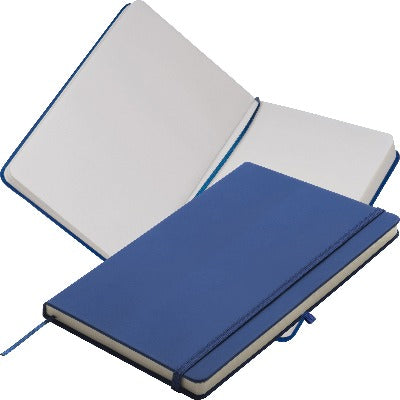 Branded Promotional KIEL A5 PU NOTE BOOK in Blue Jotter From Concept Incentives.