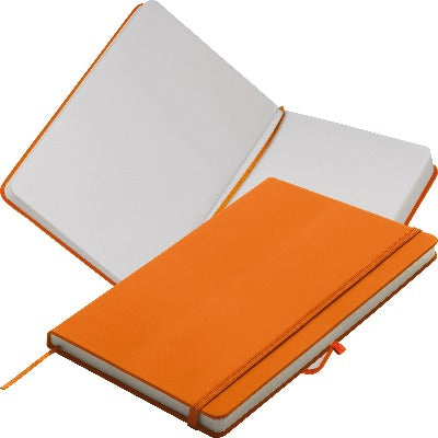 Branded Promotional KIEL A5 PU NOTE BOOK in Orange Jotter From Concept Incentives.