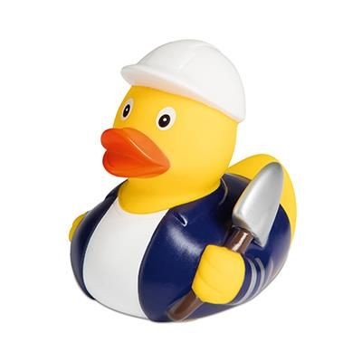 Branded Promotional CONCRETE LABOURER RUBBER DUCK Duck Plastic From Concept Incentives.