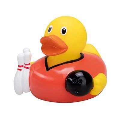 Branded Promotional BOWLING RUBBER DUCK Duck Plastic From Concept Incentives.