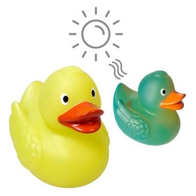 Branded Promotional MAGIC UV COLOUR CHANGING DUCK YELLOW TO GREEN Duck Plastic From Concept Incentives.
