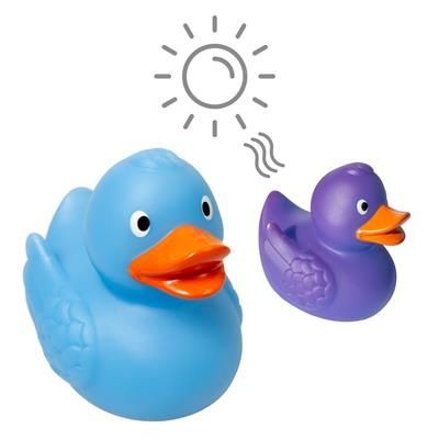 Branded Promotional MAGIC UV COLOUR CHANGING DUCK BLUE TO PURPLE Duck Plastic From Concept Incentives.