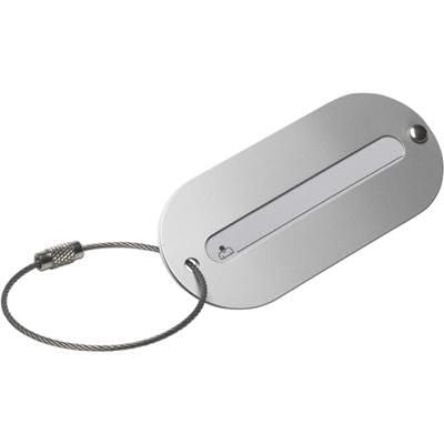 Branded Promotional ALUMINIUM LUGGAGE TAG in Silver Luggage Tag From Concept Incentives.