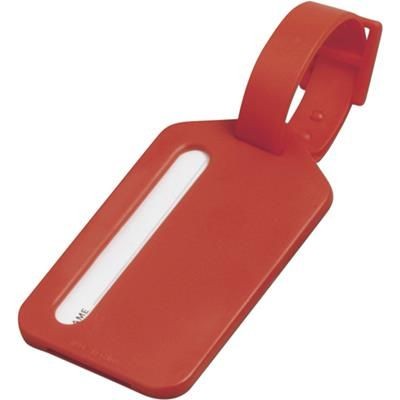 Branded Promotional LUGGAGE TAG in Red Luggage Tag From Concept Incentives.