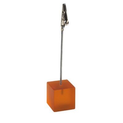 Branded Promotional CLIP PHOTO MEMO HOLDER in Clear Transparent Orange Memo Holder From Concept Incentives.