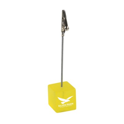 Branded Promotional CLIP PHOTO & MEMO HOLDER in Transparent Yellow Memo Holder From Concept Incentives.