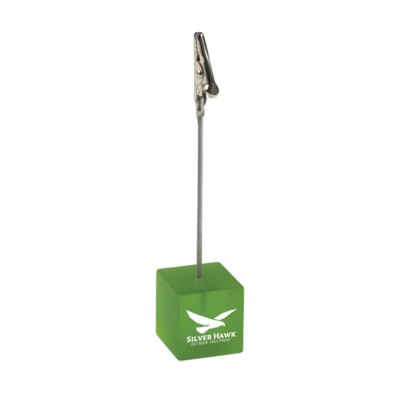 Branded Promotional CLIP PHOTO & MEMO HOLDER in Transparent Green Memo Holder From Concept Incentives.