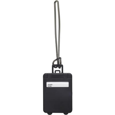 Branded Promotional PLASTIC LUGGAGE TAG in Black Luggage Tag From Concept Incentives.