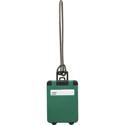 Branded Promotional PLASTIC LUGGAGE TAG in Green Luggage Tag From Concept Incentives.