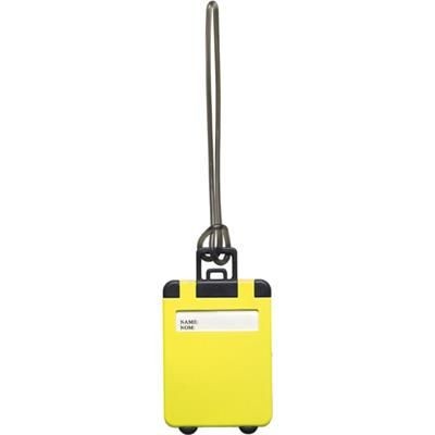 Branded Promotional PLASTIC LUGGAGE TAG in Yellow Luggage Tag From Concept Incentives.