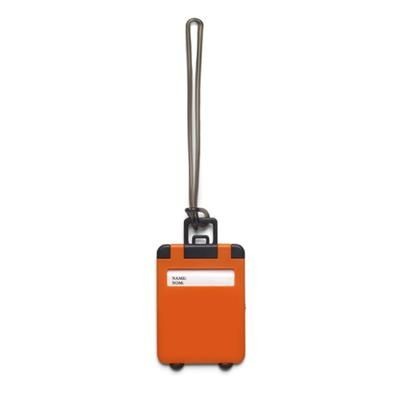 Branded Promotional PLASTIC LUGGAGE TAG in Orange Luggage Tag From Concept Incentives.