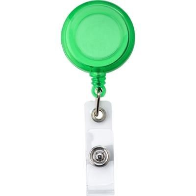 Branded Promotional RETRACTABLE PULL REEL SKI PASS HOLDER in Green Pull Reel Pass Holder From Concept Incentives.