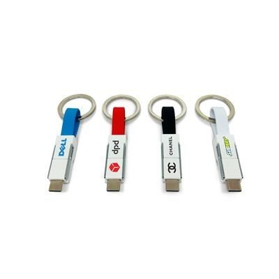 Branded Promotional 3-IN-1 KEYRING CHARGER CABLE Cable From Concept Incentives.