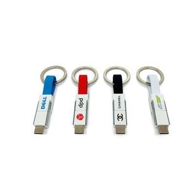 Branded Promotional 3-IN-1 KEYRING CHARGER CABLE Cable From Concept Incentives.