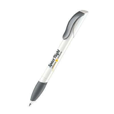 Branded Promotional SENATOR HATTRIX POLISHED BASIC PLASTIC BALL PEN with Soft Grip in Cool Grey 9 Pen From Concept Incentives.