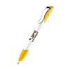 Branded Promotional SENATOR HATTRIX POLISHED BASIC PLASTIC BALL PEN with Soft Grip & Metal Clip in Honey Yellow Pen From Concept Incentives.