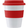 Branded Promotional PLASTIC 350ML DRINK MUG in Red Mug From Concept Incentives.