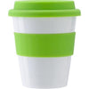 Branded Promotional PLASTIC 350ML DRINK MUG in Pale Green Mug From Concept Incentives.