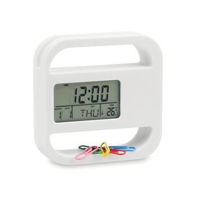 Branded Promotional DESK CLOCK with Clip & Memo Holder Clock From Concept Incentives.