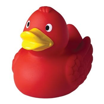 Branded Promotional RED RUBBER DUCK Duck Plastic From Concept Incentives.
