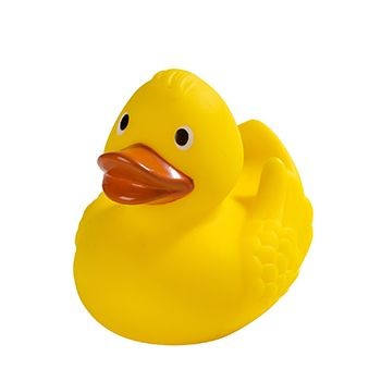 Branded Promotional SQUEAKY RUBBER DUCK in Yellow Duck Plastic From Concept Incentives.