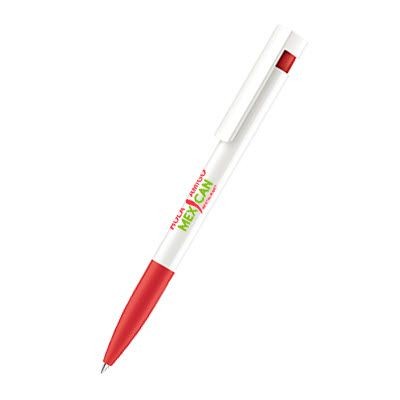 Branded Promotional SENATOR LIBERTY BASIC with Soft Grip in Strawberry Red Pen From Concept Incentives.