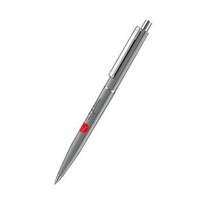 Branded Promotional SENATOR POINT POLISHED PLASTIC BALL PEN in Cool Grey 9 Pen From Concept Incentives.