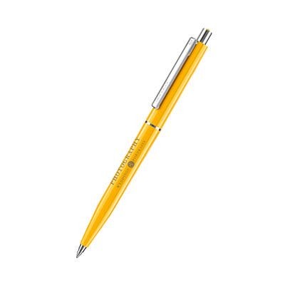 Branded Promotional SENATOR POINT POLISHED PLASTIC BALL PEN in Honey Yellow Pen From Concept Incentives.