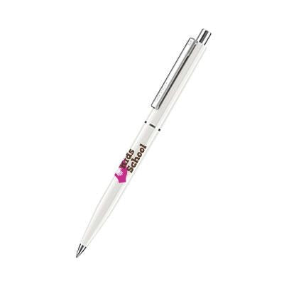 Branded Promotional SENATOR POINT POLISHED PLASTIC BALL PEN in White Pen From Concept Incentives.