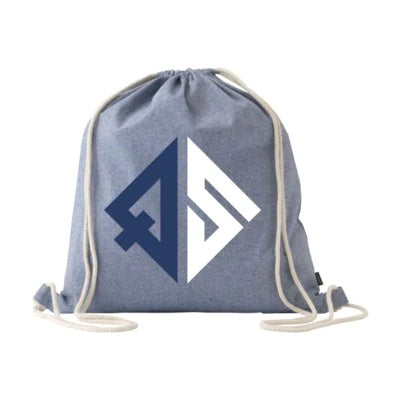 Branded Promotional RECYCLED COTTON PROMOBAG BACKPACK RUCKSACK in Beige Bag From Concept Incentives.