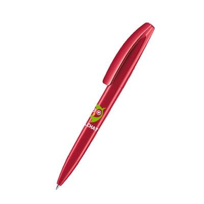 Branded Promotional SENATOR BRIDGE POLISHED PLASTIC BALL PEN in Cherry Red Pen From Concept Incentives.